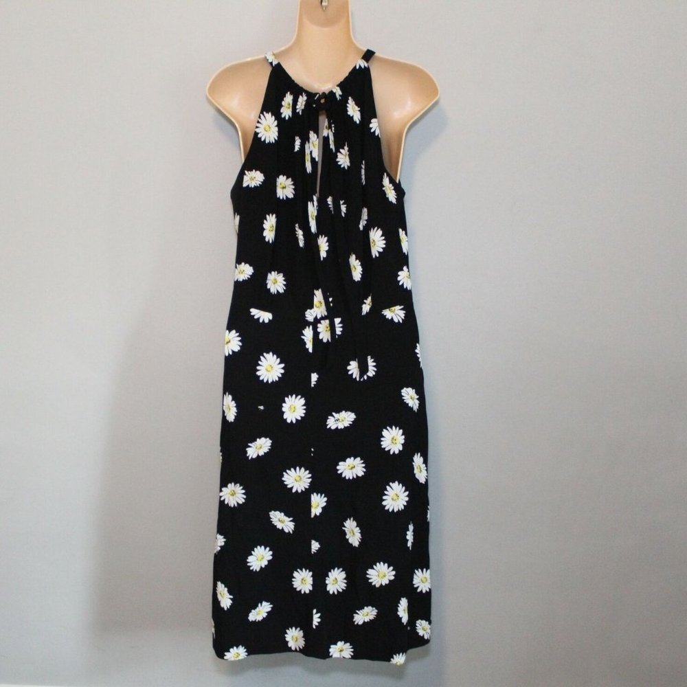 Kate Spade Daisy Print Halter Dress Black Yellow White Women's Size 10 H11549 - Picture 5 of 11